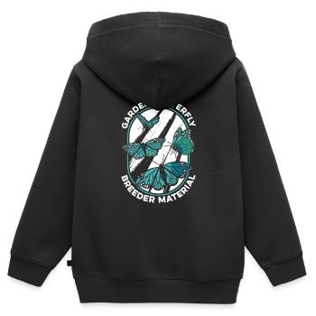 Hobbygärtner Garten Monarch - Kinder Premium Organic Zip Hoodie - Schwarz - Hinten - AI Model Kid Male (0cm)