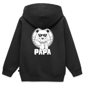 Vatertag Papa Tragen - Kinder Premium Organic Zip Hoodie - Schwarz - Hinten - AI Model Kid Male (0cm)