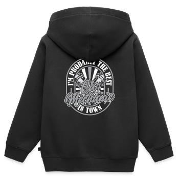 Kfz Mechaniker - Kinder Premium Organic Zip Hoodie - Schwarz - Hinten - AI Model Kid Male (0cm)