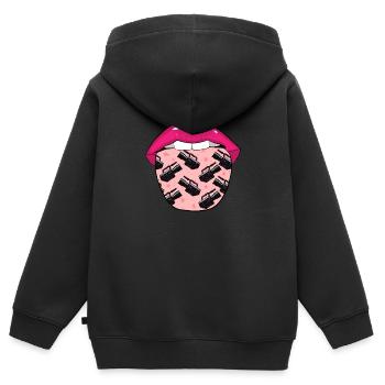 Langue du directeur de la photographie - Sweat Premium à capuche zippé enfant bio - noir - Dos - AI Model Kid Male (0cm)