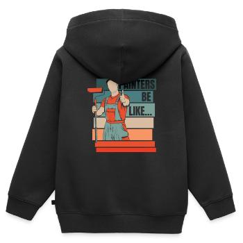 Maler Lackierer - Kinder Premium Organic Zip Hoodie - Schwarz - Hinten - AI Model Kid Male (0cm)