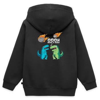 Redirection vers Space Space Dinosaur Astroid - Sweat Premium à capuche zippé enfant bio - noir - Dos - AI Model Kid Male (0cm)
