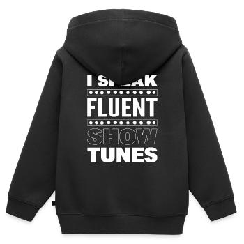 Broadway -Acteur musical ou interprète - Sweat Premium à capuche zippé enfant bio - noir - Dos - AI Model Kid Male (0cm)