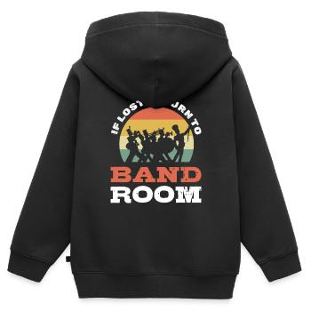 If Lost Return To Band Room - Kinder Premium Organic Zip Hoodie - Schwarz - Hinten - AI Model Kid Male (0cm)