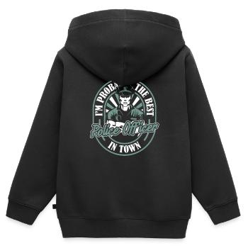 Policeman Police Best - Kids Premium Organic Zip-up Hoodie - black - Back - AI Model Kid Male (0cm)
