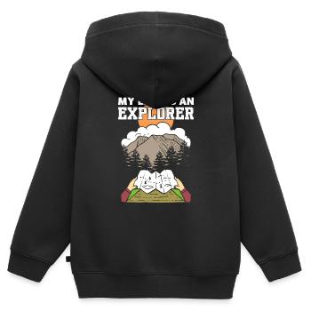 My Life As An Explorer Backpacker - Kinder Premium Organic Zip Hoodie - Schwarz - Hinten - AI Model Kid Male (0cm)