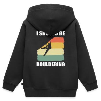 Felskletterer Bouldern Alpinist - Kinder Premium Organic Zip Hoodie - Schwarz - Hinten - AI Model Kid Male (0cm)
