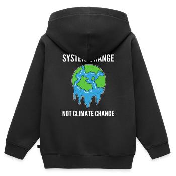 Zitate des Klimawandels Naturliebhaber - Kinder Premium Organic Zip Hoodie - Schwarz - Hinten - AI Model Kid Male (0cm)