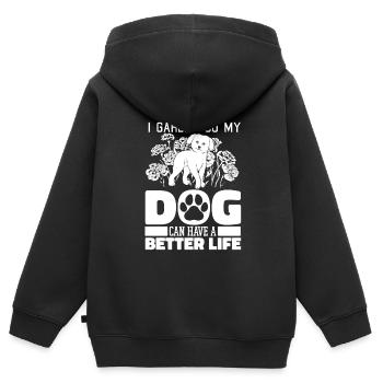 Hobbygärtner Garten - Kinder Premium Organic Zip Hoodie - Schwarz - Hinten - AI Model Kid Male (0cm)
