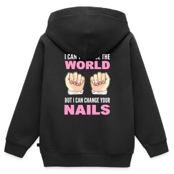 Nail beauty salon manicure - Kids Premium Organic Zip-up Hoodie - black - Back - AI Model Kid Male (0cm)