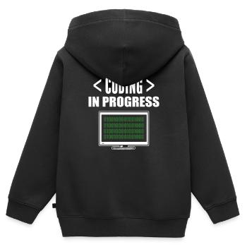Programmierung und Codierung IT-Spezialist - Kinder Premium Organic Zip Hoodie - Schwarz - Hinten - AI Model Kid Male (0cm)