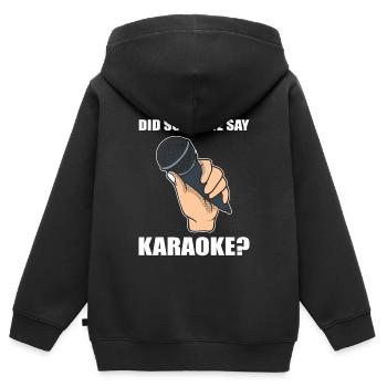 Diva amateur de karaoké - Sweat Premium à capuche zippé enfant bio - noir - Dos - AI Model Kid Male (0cm)