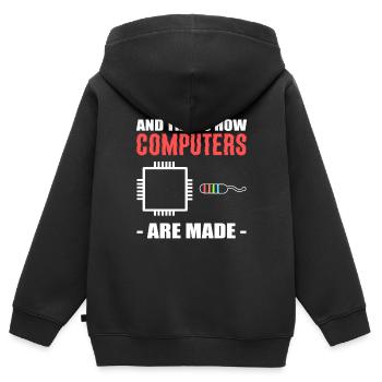 And That's How Computers Are Made Techniker - Kinder Premium Organic Zip Hoodie - Schwarz - Hinten - AI Model Kid Male (0cm)