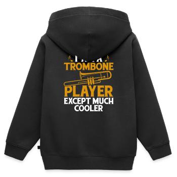 marching band, trombone, brass band, trombone - Kids Premium Organic Zip-up Hoodie - black - Back - AI Model Kid Male (0cm)