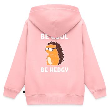 Entraîneur cool de la faune hérisson - Sweat Premium à capuche zippé enfant bio - rose - Dos - AI Model Kid Female (0cm)