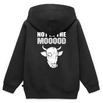 Not In The Mooooood Bauer - Kinder Premium Organic Zip Hoodie - Schwarz - Hinten - AI Model Kid Male (0cm)