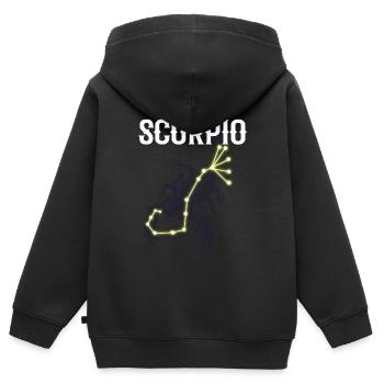 Scorpio Astrology - Kids Premium Organic Zip-up Hoodie - black - Back - AI Model Kid Male (0cm)
