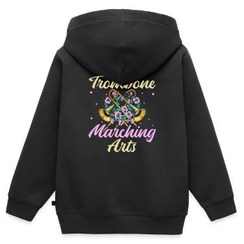 Spielmannszug Posaune Kunst Blaskapelle Posaune - Kinder Premium Organic Zip Hoodie - Schwarz - Hinten - AI Model Kid Male (0cm)