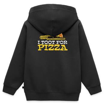 Spielmannszug Posaune Pizza Blaskapelle Posaune - Kinder Premium Organic Zip Hoodie - Schwarz - Hinten - AI Model Kid Male (0cm)