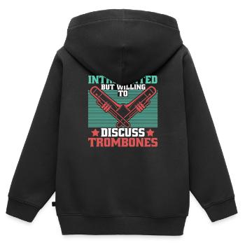 marching band trombone introverts - Kids Premium Organic Zip-up Hoodie - black - Back - AI Model Kid Male (0cm)