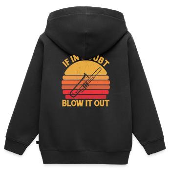 marching band, trombone, brass band, trombone - Kids Premium Organic Zip-up Hoodie - black - Back - AI Model Kid Male (0cm)