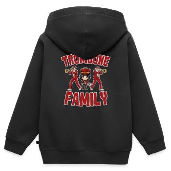 marching band, trombone, brass band, trombone - Kids Premium Organic Zip-up Hoodie - black - Back - AI Model Kid Male (0cm)