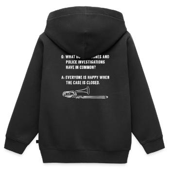 marching band, trombone, brass band, trombone - Kids Premium Organic Zip-up Hoodie - black - Back - AI Model Kid Male (0cm)