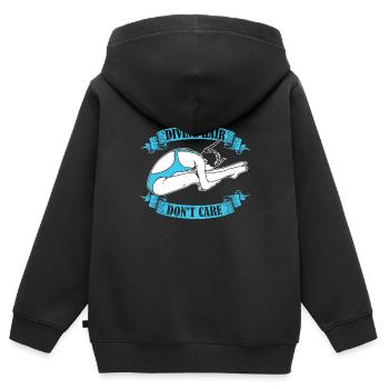 Plongée plongée drôle - Sweat Premium à capuche zippé enfant bio - noir - Dos - AI Model Kid Male (0cm)