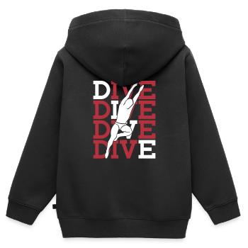 Plongeurs plongeurs - Sweat Premium à capuche zippé enfant bio - noir - Dos - AI Model Kid Male (0cm)
