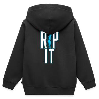 Plongeurs plongeurs - Sweat Premium à capuche zippé enfant bio - noir - Dos - AI Model Kid Male (0cm)