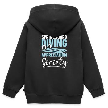 Plongeurs plongeurs - Sweat Premium à capuche zippé enfant bio - noir - Dos - AI Model Kid Male (0cm)