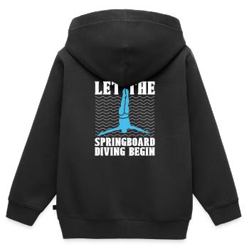 Plongeurs plongeurs - Sweat Premium à capuche zippé enfant bio - noir - Dos - AI Model Kid Male (0cm)