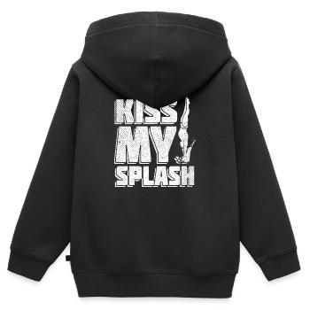 Plongée Plongée Plongée Pulvérisation - Sweat Premium à capuche zippé enfant bio - noir - Dos - AI Model Kid Male (0cm)