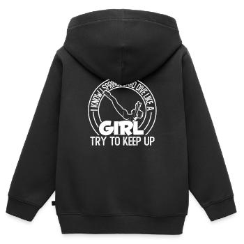 Diving Diving Girls - Kids Premium Organic Zip-up Hoodie - black - Back - AI Model Kid Male (0cm)
