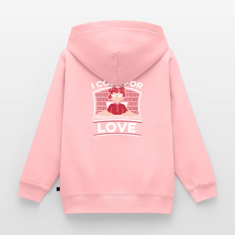 Entwickler Coder Programmierer Liebe Kinder Premium Organic Zip Hoodie