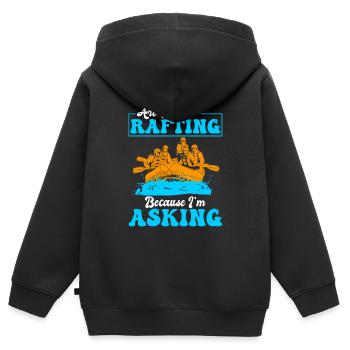 Rafting Rafting en eau vive - Sweat Premium à capuche zippé enfant bio - noir - Dos - AI Model Kid Male (0cm)
