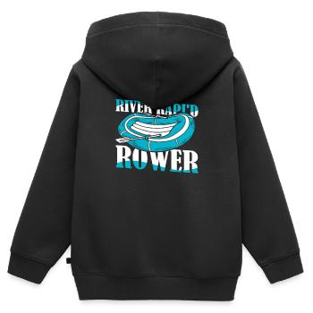 Rafting Rafting en eau vive - Sweat Premium à capuche zippé enfant bio - noir - Dos - AI Model Kid Male (0cm)