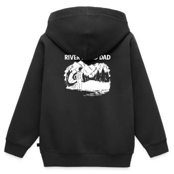 Rafting Rafting en eau vive - Sweat Premium à capuche zippé enfant bio - noir - Dos - AI Model Kid Male (0cm)