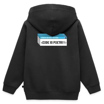 Entwickler Coder Programmierer Poesie - Kinder Premium Organic Zip Hoodie - Schwarz - Hinten - AI Model Kid Male (0cm)