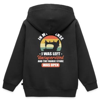 Lustiges Steppen - Kinder Premium Organic Zip Hoodie - Schwarz - Hinten - AI Model Kid Male (0cm)
