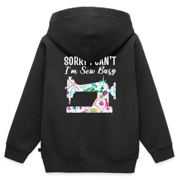 Confection confection tailleur - Sweat Premium à capuche zippé enfant bio - noir - Dos - AI Model Kid Male (0cm)