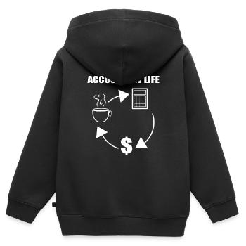 Lustiger Buchhalter Buchhalter - Kinder Premium Organic Zip Hoodie - Schwarz - Hinten - AI Model Kid Male (0cm)