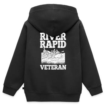 Rafting en eau vive - Sweat Premium à capuche zippé enfant bio - noir - Dos - AI Model Kid Male (0cm)