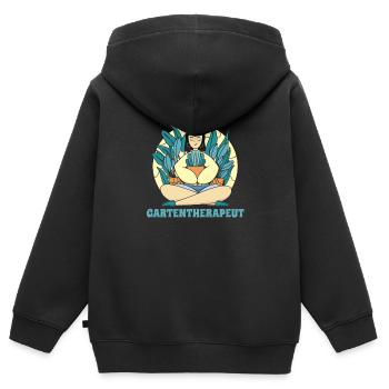 Hobbygärtner Garten - Kinder Premium Organic Zip Hoodie - Schwarz - Hinten - AI Model Kid Male (0cm)