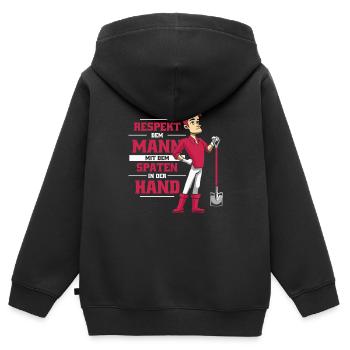 Hobbygärtner Garten - Kinder Premium Organic Zip Hoodie - Schwarz - Hinten - AI Model Kid Male (0cm)