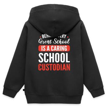 School janitor - Kids Premium Organic Zip-up Hoodie - black - Back - AI Model Kid Male (0cm)
