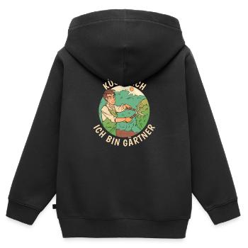 Hobbygärtner Garten - Kinder Premium Organic Zip Hoodie - Schwarz - Hinten - AI Model Kid Male (0cm)