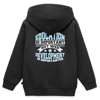 Développeur Web Développeur Web Drôle - Sweat Premium à capuche zippé enfant bio - noir - Dos - AI Model Kid Male (0cm)