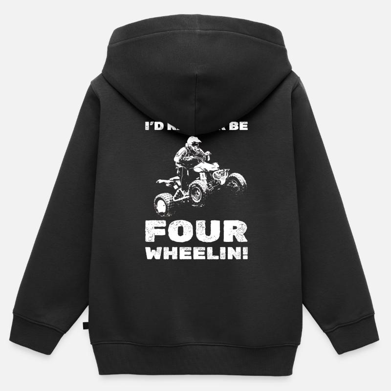 Quad Biker Quad Professionnel Quad Biker - Sweat Premium à capuche zippé enfant bio - noir