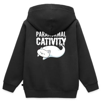 Paranormal Cat Ghostbusters - Sweat Premium à capuche zippé enfant bio - noir - Dos - AI Model Kid Male (0cm)